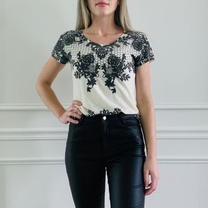 {Express} Baroque Lace-Like Tee